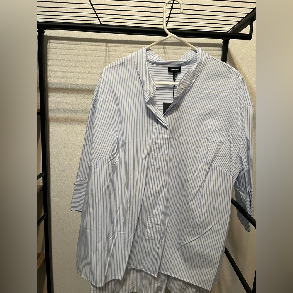 Who what wear blue striped button up - Picture 2 of 5